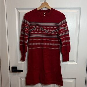Free People Rich Red Knit Sweater dress